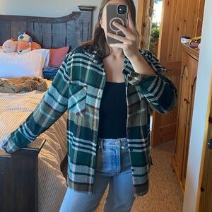 ERS Style Plaid Green Jacket for Women